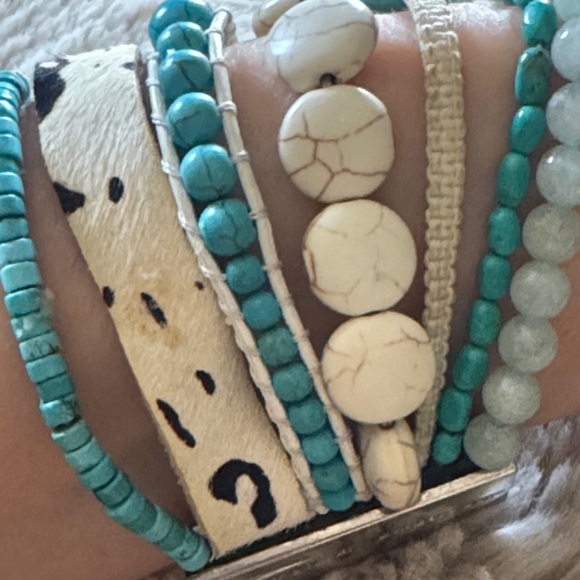 Victoria Emerson Turquoise and Cream Bracelet Set - Picture 5 of 7